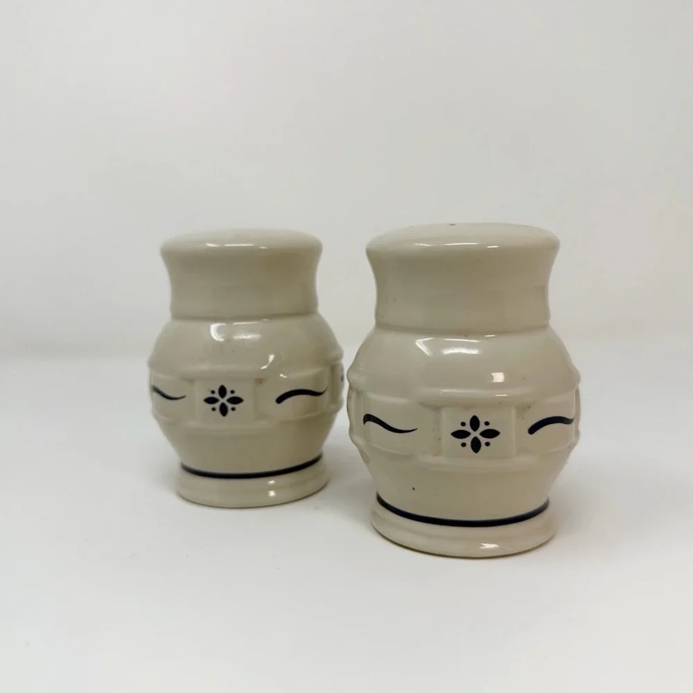 Longaberger Woven Traditions Classic Blue Cottagecore Salt & Pepper Shakers